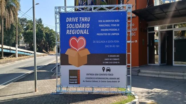 Drive Thru Solidário do Consórcio ABC já destinou 8 toneladas de doações para cidades da região
