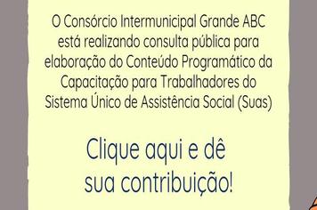 Consórcio ABC abre consulta pública para  capacitação sobre Sistema Único de Assistência Social